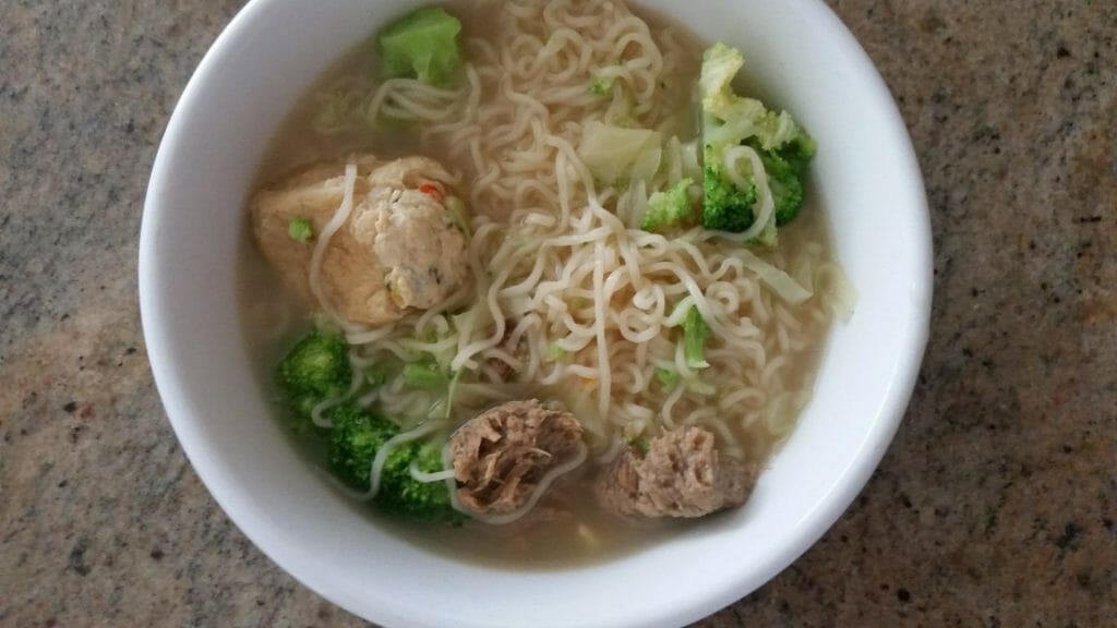 Noodles with brocolli cabbage and soy
