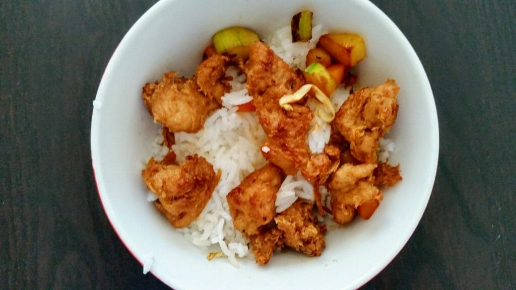 Rice with vegetables and soy