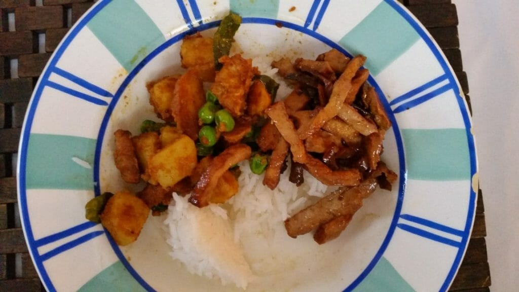 rice curry peas potatoes mock soy