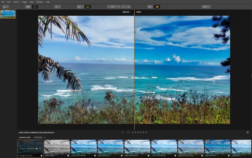 Marco Tran - Luminar Photo Editing - Before and After Background