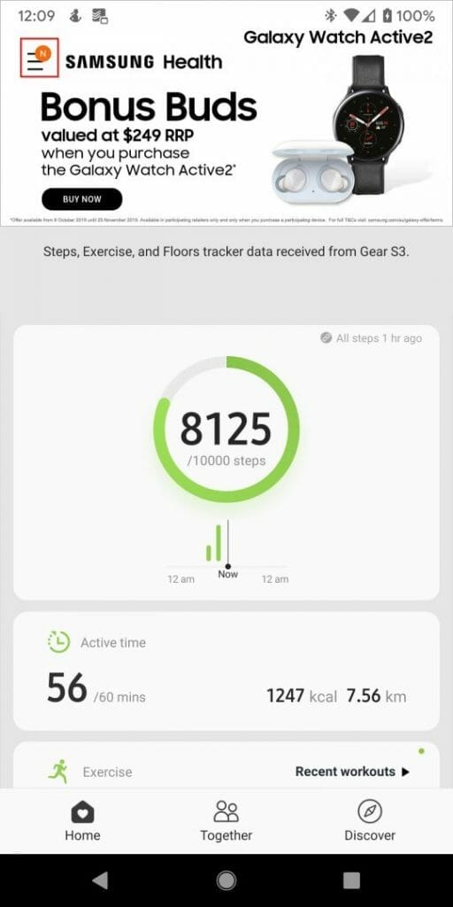 Strava to samsung store health