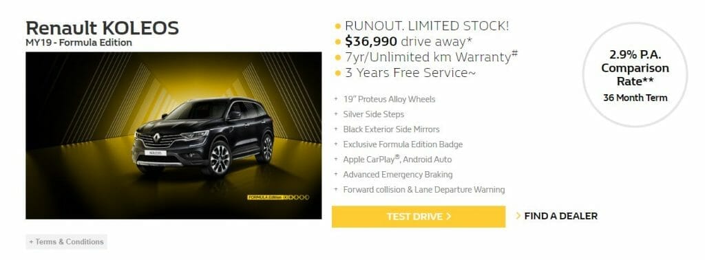 Marco Tran - Renault KOLEOS Formula Edition Pricing