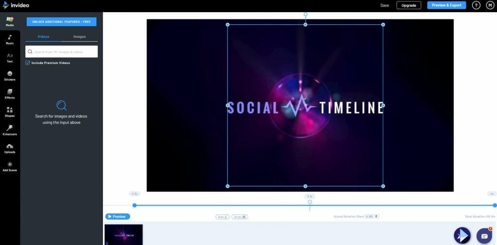 Marco Tran The Simple Entrepreneur inVideo dashboard template edit social timeline