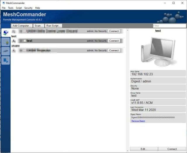 Marco Tran The Simple Entrepreneur Open Source Tool For Intel AMT Management Console MeshCommander dashboard