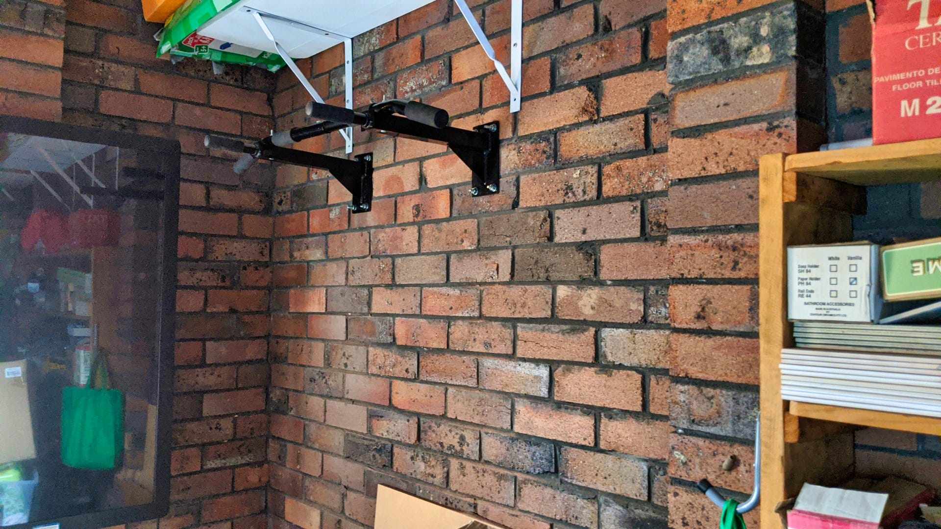 Mounting pull up bar to brick wall sale