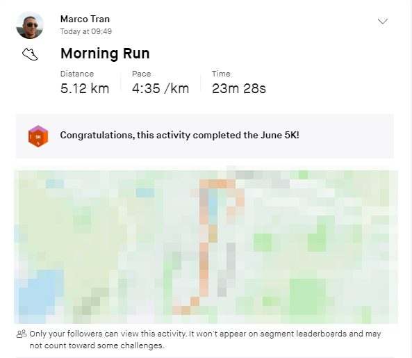 Marco Tran The Simple Entrepreneur Strava Tropies Not displaying Morning run