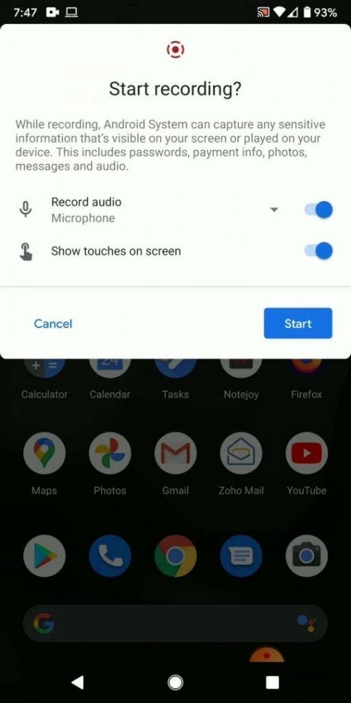 HOW TO SCREEN RECORD ON ANDROID 11 Record Screen Quick Setting Screen Record start The Simple Entrepreneur Marco Tran