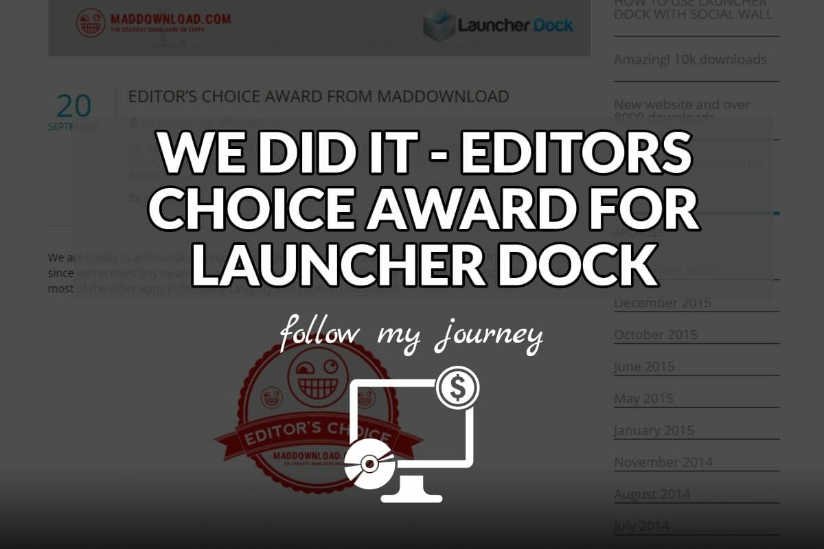 WE DID IT EDITORS CHOICE AWARD FOR LAUNCHER DOCK The Simple Entrepreneur Marco Tran