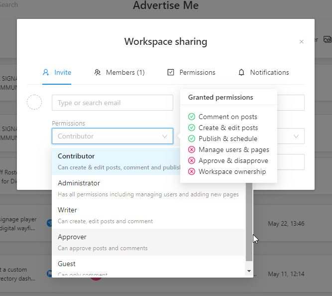 TOOLS TO AUTOMATE SOCIAL MEDIA POSTS Planable sharing permissions The Simple Entrepreneur Marco Tran