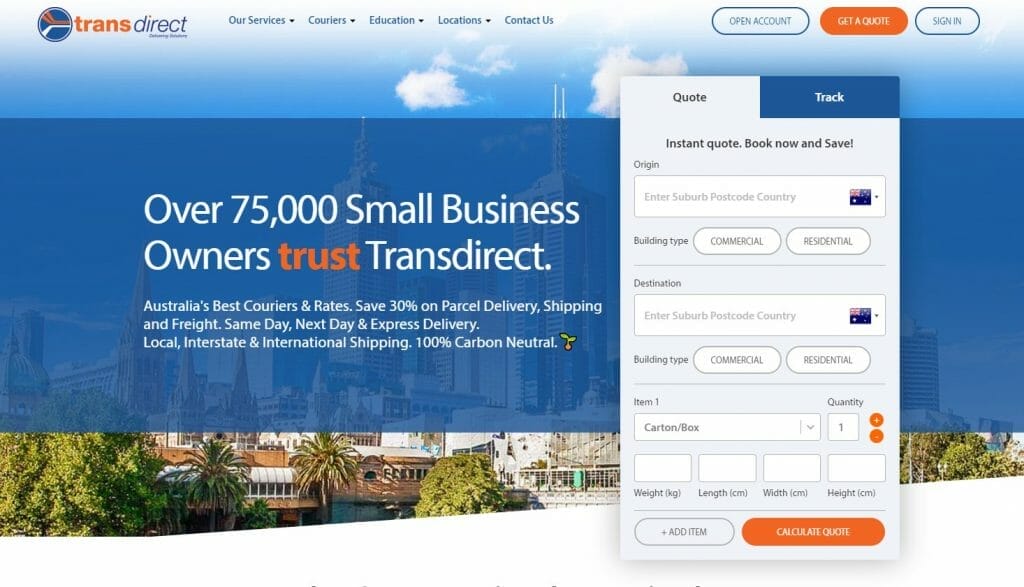 CHEAPEST PARCEL COURIERS Transdirect Website The Simple Entrepreneur