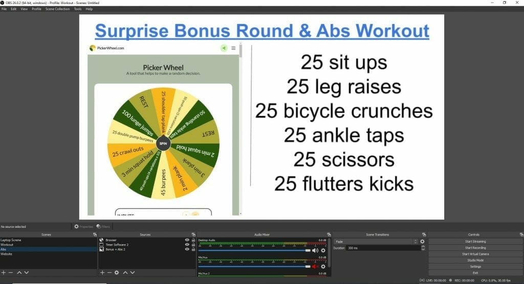 HOW TO INTERACT WITH A BROWSER IN OBS Zoom Workout Spinner The Simple Entrepreneur