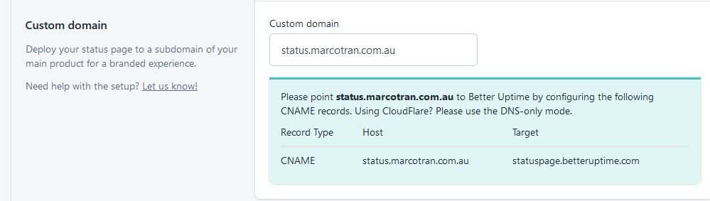 WEBSITE MONITORING AND STATUS PAGES Better Uptime Status Pages Custom Domain The Simple Entrepreneur
