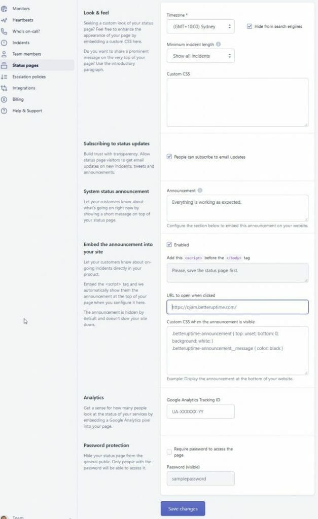 WEBSITE MONITORING AND STATUS PAGES Better Uptime Status Pages Settings The Simple Entrepreneur