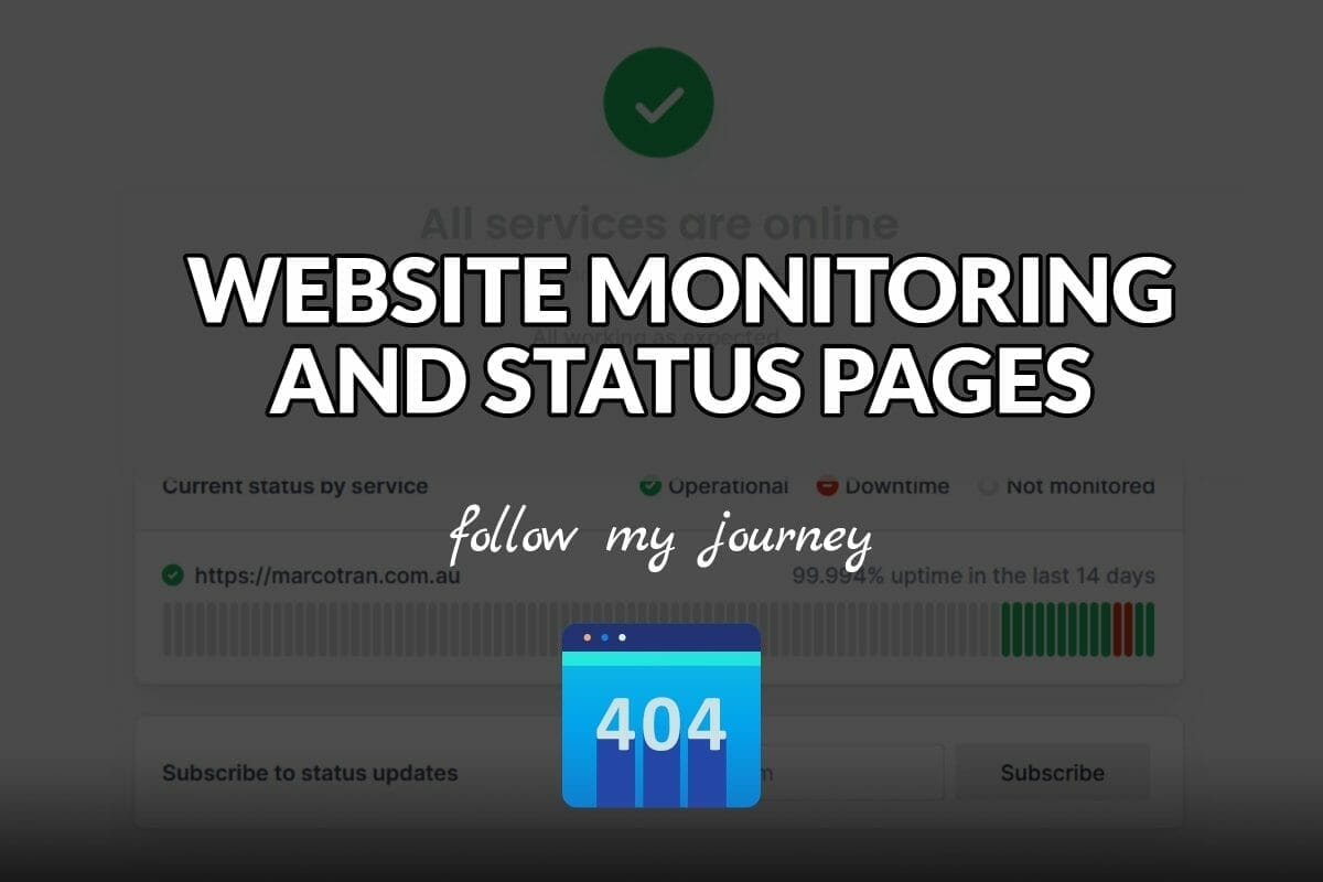 WEBSITE MONITORING AND STATUS PAGES header