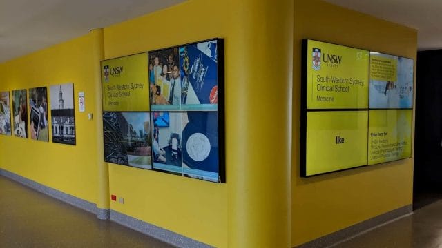 Advertise Me Video Wall UNSW Liverpool Hospital 4x1 1