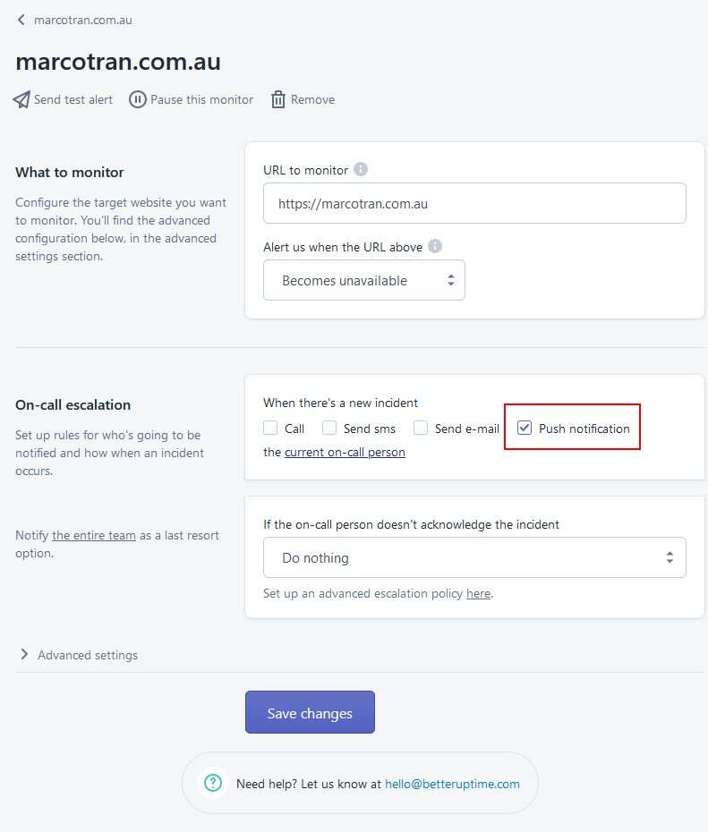 BETTER UPTIME NEW FEATURES MONITOR YOUR WEBSITE Push Notifications The Simple Entrepreneur