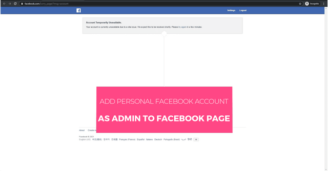 Facebook Account Temporarily Unavailable Page Add Personal Facebook Account As Admin to Facebook Page The Simple Entrepreneur