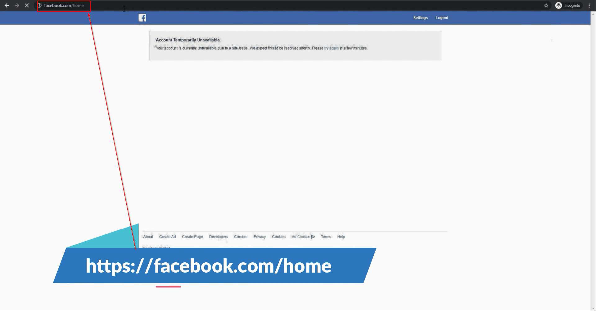 Feature Unavailable: Facebook Login is currently unavailable for