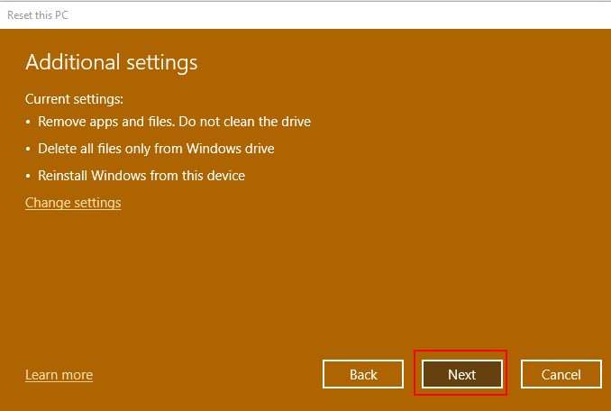 HOW TO RESET MICROSOFT SURFACE PRO TO WINDOWS 10 DEFAULTS Additional Settings