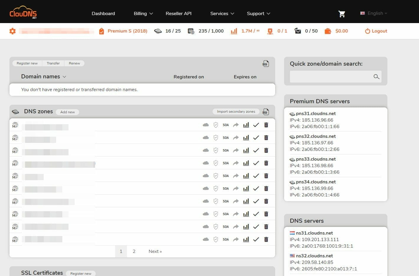 ClouDNS dashboard The Simple Entrepreneur