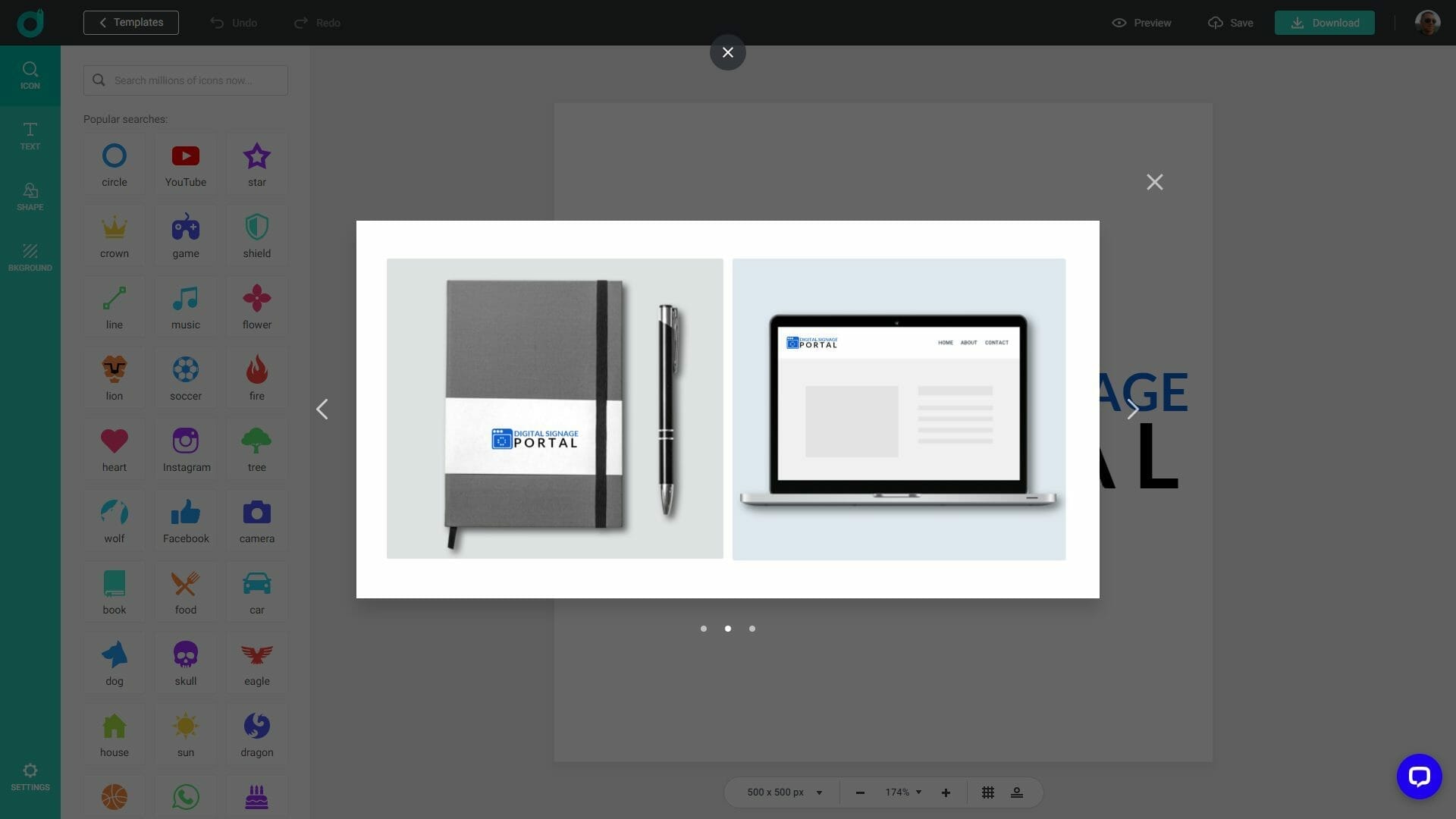 DesignEVO Logo Creator example digital signage portal mockup 2 The Simple Entrepreneur