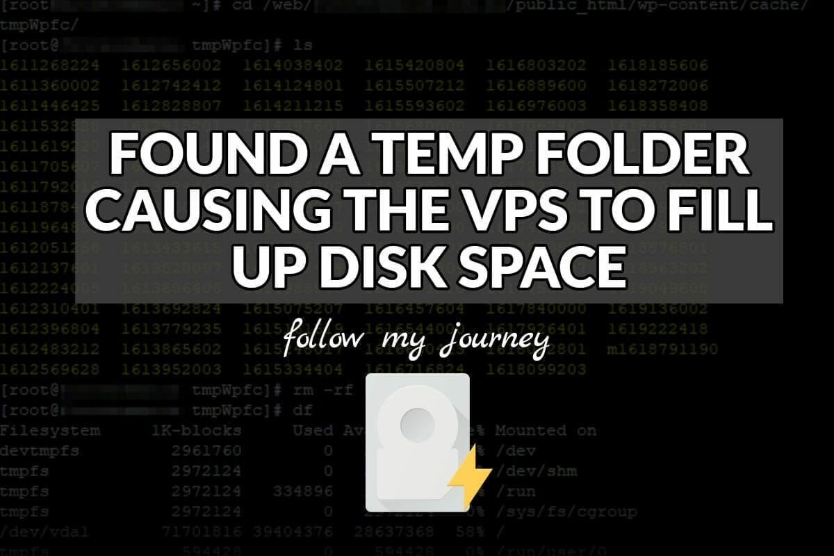 FOUND A TEMP FOLDER CAUSING THE VPS TO FILL UP DISK SPACE header The Simple Entrepreneur