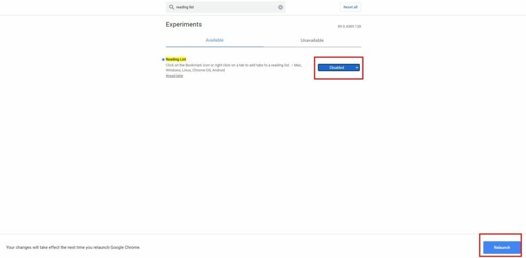 HOW TO QUICKLY REMOVE READING LIST IN CHROME v89 and v90 chrome flags reading list disabled The Simple Entrepreneur