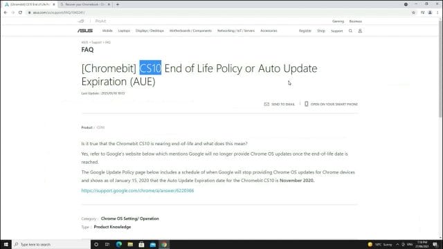 HOW TO UPGRADE CHROMEBIT CS10 TO THE LATEST VERSION OF CHROME OS The Simple Entrepreneur ASUS official EOL Updates