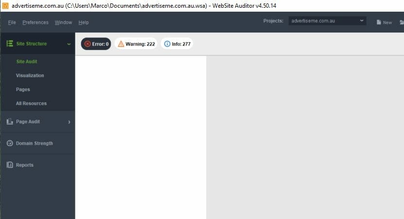 SEARCH ENGINE OPTIMISATION BASICS FIXING ERRORS IN THE SEO AUDIT REPORT Website Auditor Advertise Me Errors