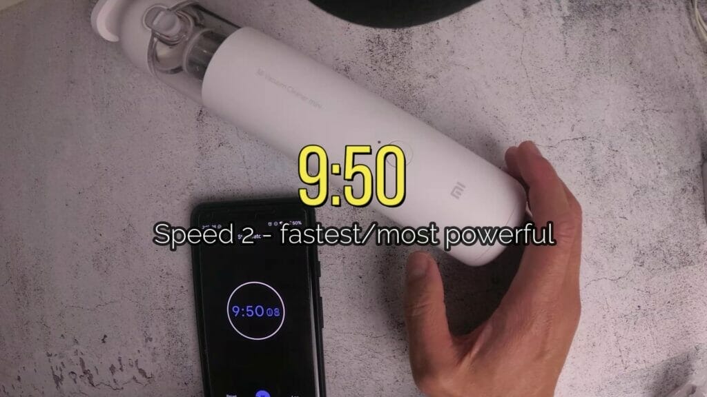 XIAOMI PORTABLE VACUUM CLEANER MINI Speed 2 duration