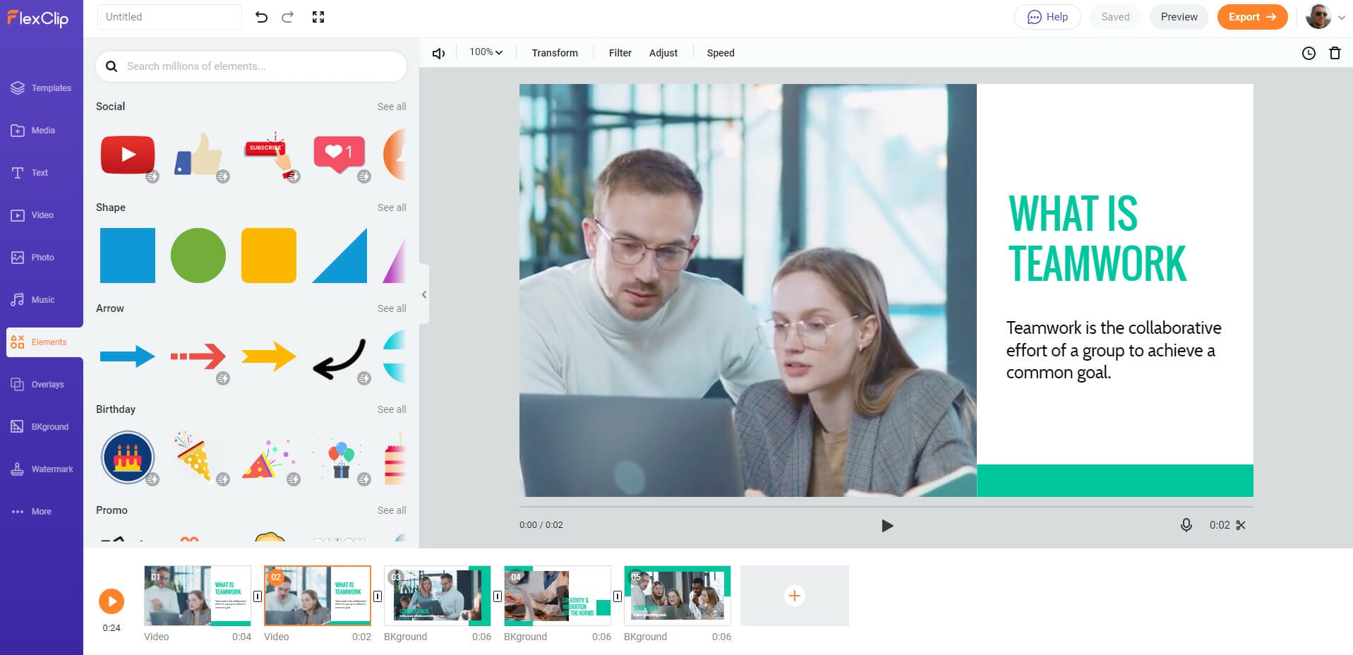 FlexClip Online Video Maker Elements
