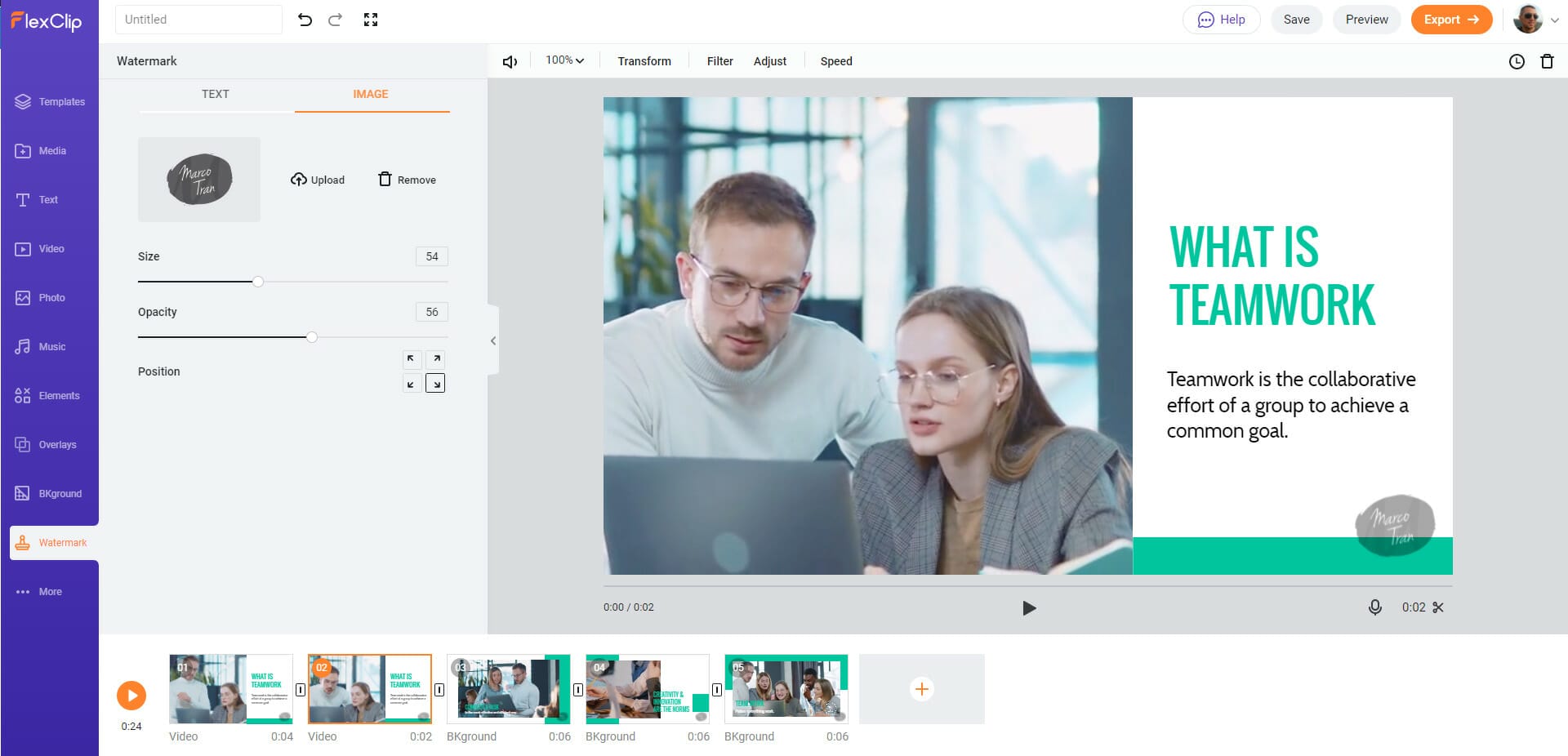 FlexClip Online Video Maker Watermark