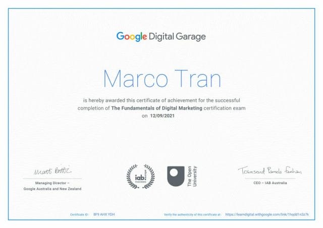 Google Digital Garage The Fundaments of Digital Marketing
