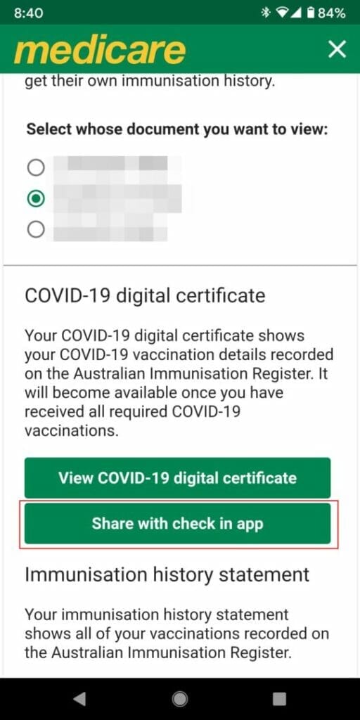 HOW TO ADD THE COVID 19 DIGITAL CERTIFICATE TO THE SERVICE NSW APP share with checkin app
