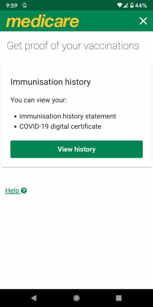HOW TO ADD THE COVID 19 DIGITAL CERTIFICATE TO THE SERVICE NSW APP view history