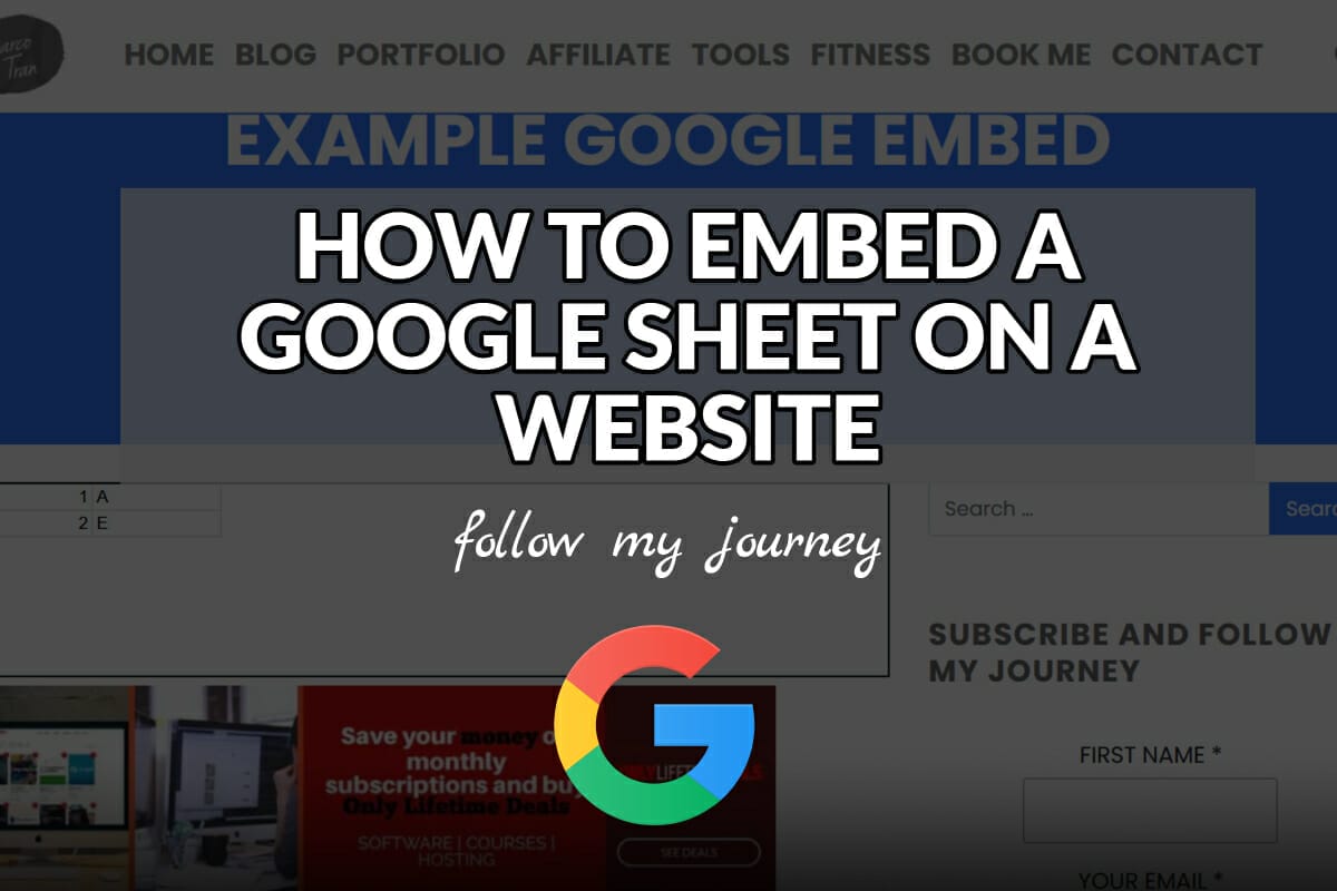 HOW TO EMBED A GOOGLE SHEET ON A WEBSITE header