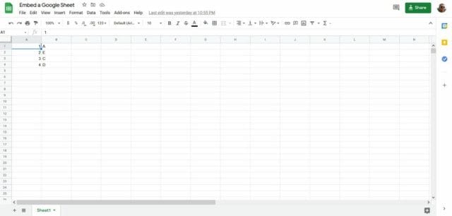 HOW TO EMBED A GOOGLE SHEET OR DOC ON A WEBSITE Google Sheet example