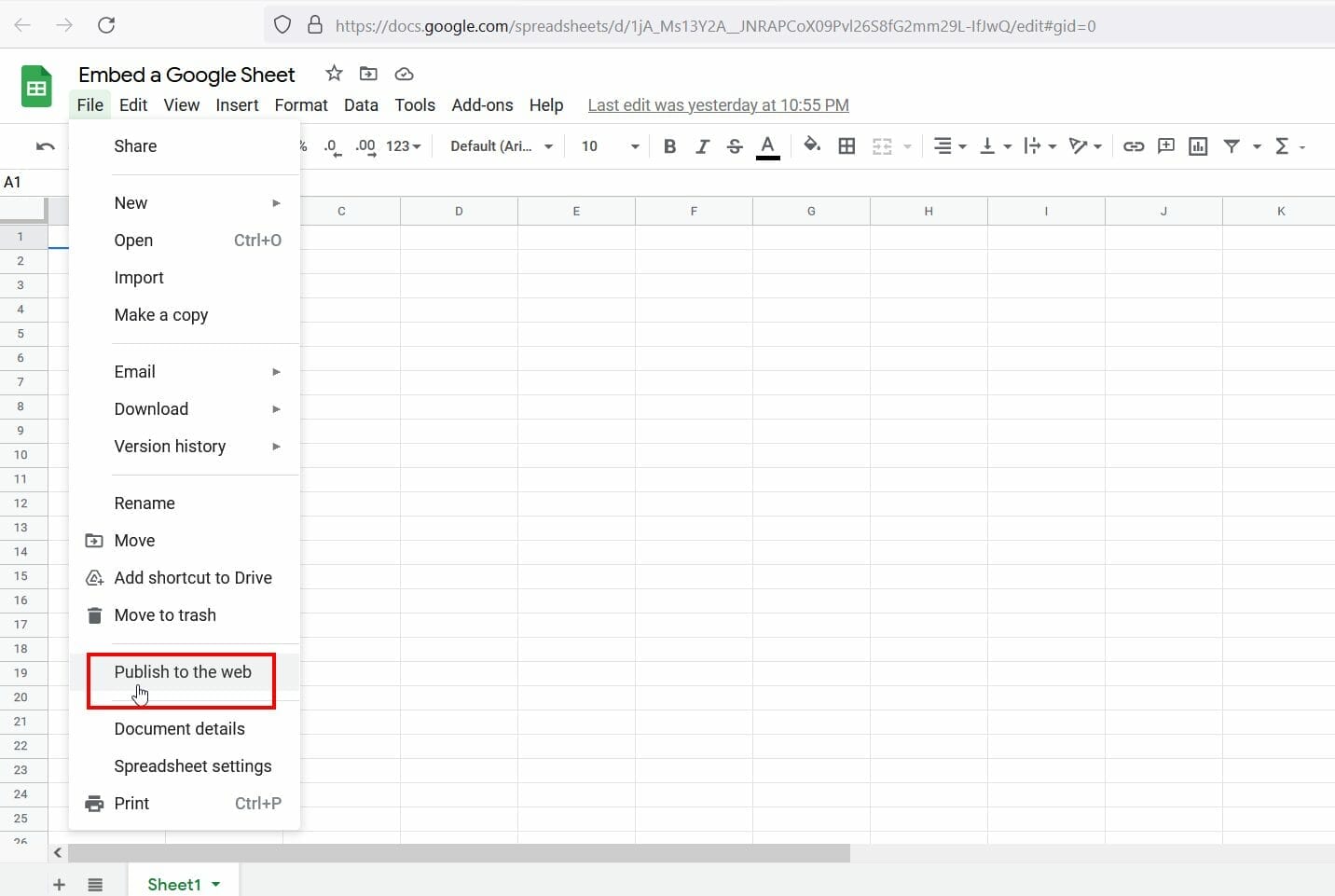 HOW TO EMBED A GOOGLE SHEET ON A WEBSITE