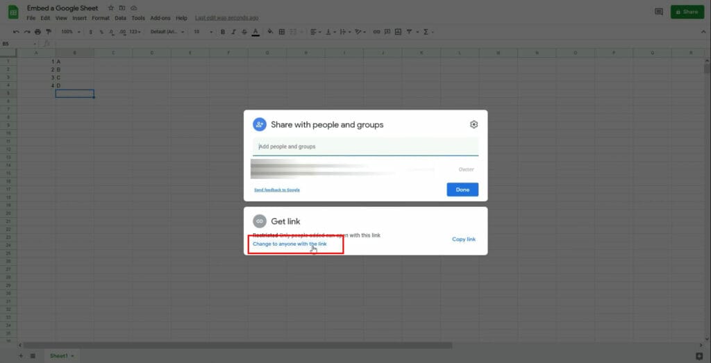 HOW TO EMBED A GOOGLE SHEET OR DOC ON A WEBSITE Google Sheet share link