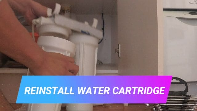 HOW TO REPLACE THE FILTERS IN A 3 STAGE WATER FILTER SYSTEM reinstall water cartridge