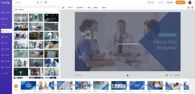 USING FLEXCLIP TO CREATE PROFESSIONAL VIDEOS dashboard hospital customise video replacement