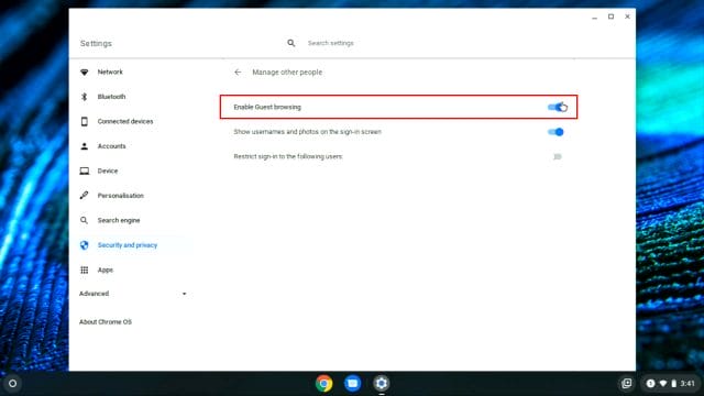HOW TO DISABLE CHROMEBOOK GUEST BROWSING Enable Guest Browsing