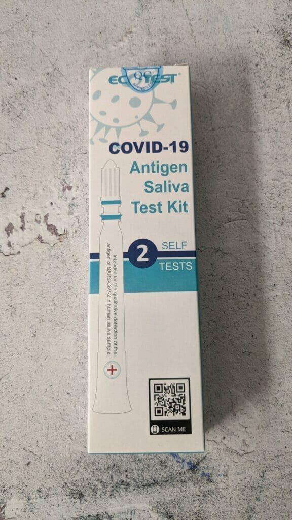 I DID THE COVID 19 ANTIGEN SALIVA TEST KIT ECOTEST front box