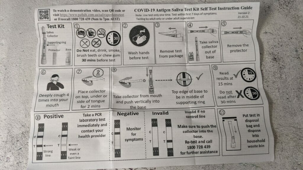 I DID THE COVID 19 ANTIGEN SALIVA TEST KIT ECOTEST instructions