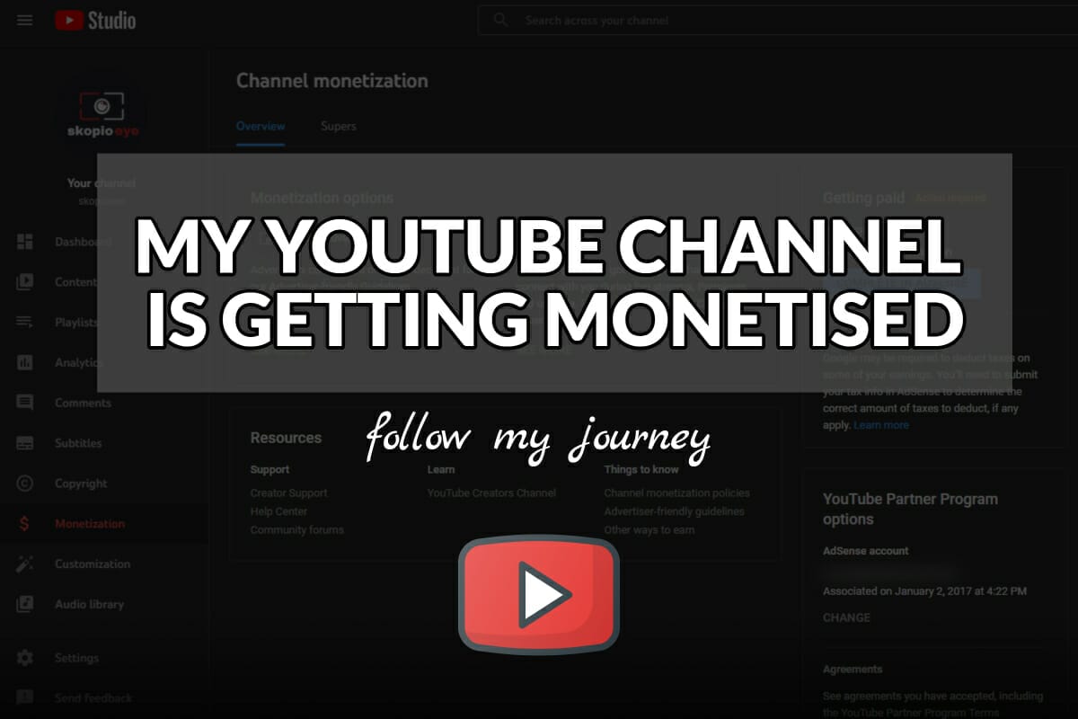 MY YOUTUBE CHANNEL IS GETTING MONETISED header The Simple Entrepreneur