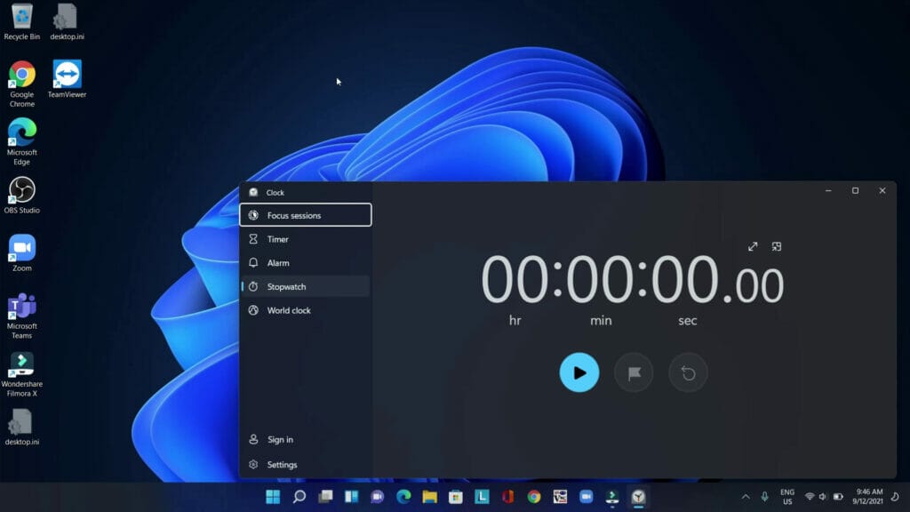 WHERE IS THE CLOCK TIMER AND STOPWATCH IN WINDOWS 11 stopwatch