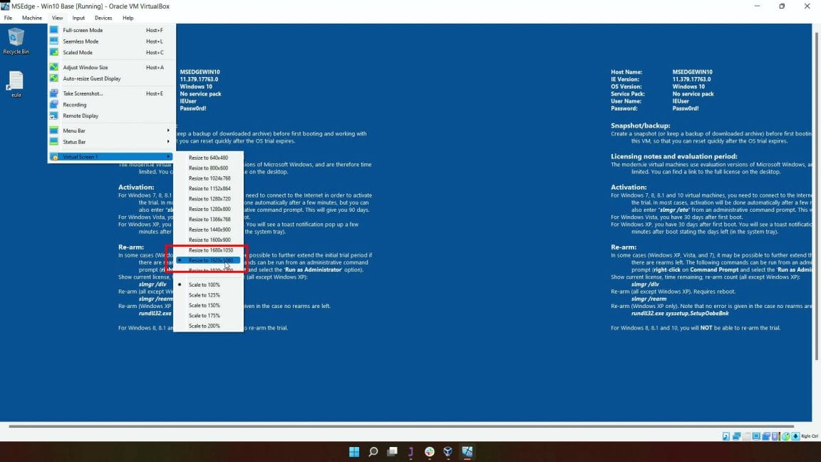 CHANGING THE SCREEN RESOLUTION IN VIRTUALBOX - HOW TO GUIDELINE