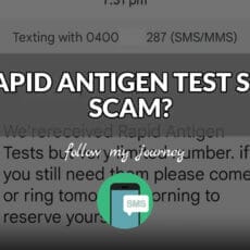 RAPID ANTIGEN TEST SMS SCAM header image