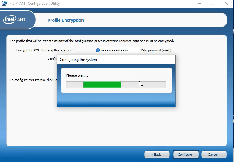 USING THE INTEL SETUP AND CONFIGURATION SOFTWARE FOR INTEL AMT ACUWizardInstaller configure wait