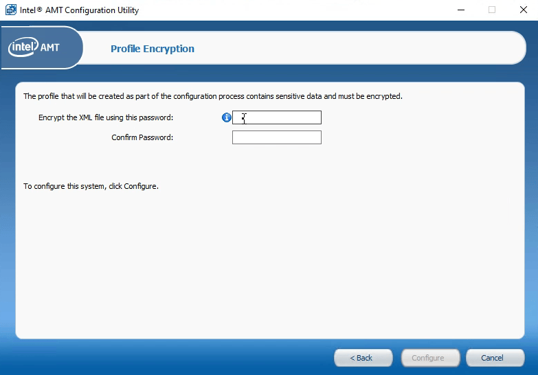 USING THE INTEL SETUP AND CONFIGURATION SOFTWARE FOR INTEL AMT ACUWizardInstaller encrypt password